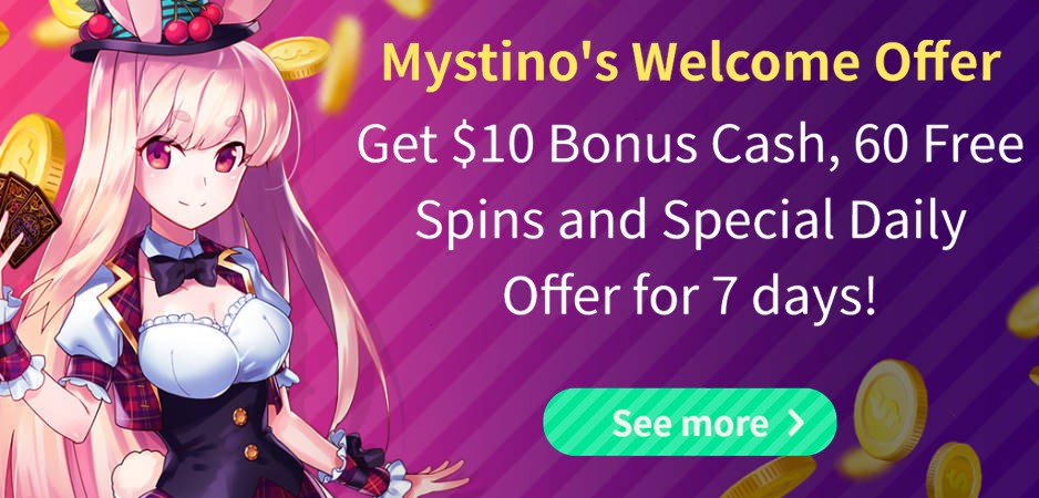 Mystino welcome bonus
